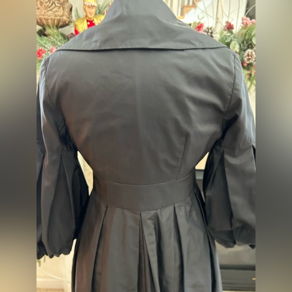 Donna Ricco Black Long Exaggerated Sleeve Silk Coat/ Dress - Picture 9 of 15